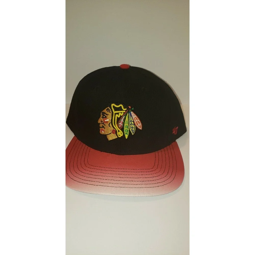 Lot of 2 CHICAGO BLACKHAWKS Hats Caps - Snapback Zephyr and 47